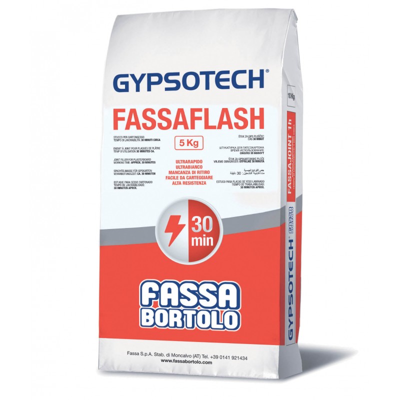 Stucco Fassa FASSAFLASH per cartongesso (Sacco da 5 Kg) Fassa Bortolo - 1