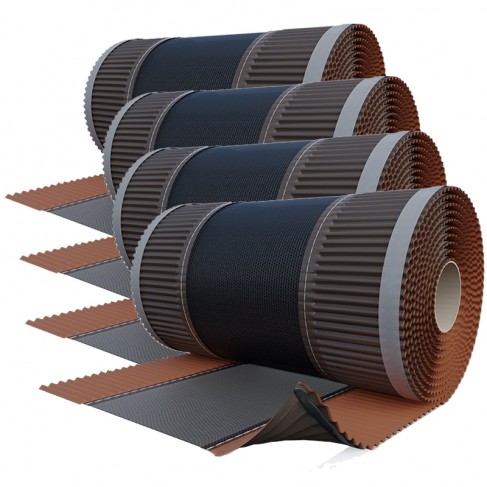 Sottocolmo ventilato Riwega Uni Air Roll marrone in PP stabilizzato e alluminio, 5metri