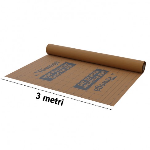 Membrana da tetto impermeabile traspirante Riwega USB Protector Head FH 240 TOP SK in PP doppia banda adesiva(rotolo 3x50mt) Riw