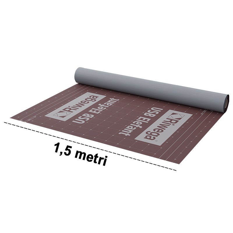 Membrana da tetto impermeabile traspirante Riwega USB Elefant TOP SK in PP con doppia banda adesiva (rotolo 1,5x40 metri) Riwega