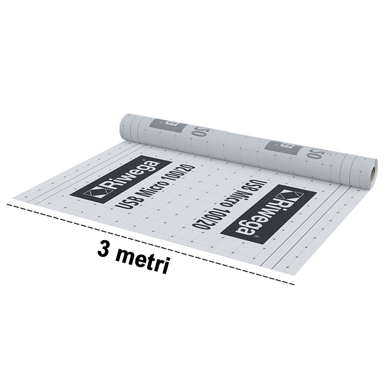 Telo barriera contro il vapore per tetti Riwega USB Micro 100/20 ultra leggera a bassa traspirazione (rotolo 3x50 metri) Riwega 