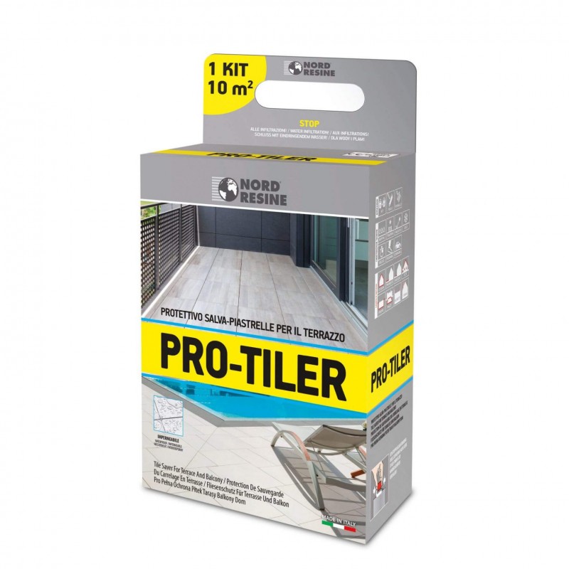 Impermeabilizzante Nord Resine Pro-Tiler 1/LT fondo + 1/LT Finitura Nord Resine - 1